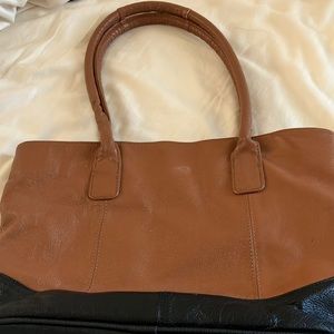 Camel and black Leather purse